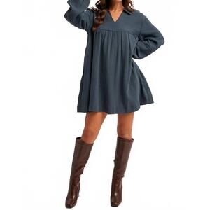 NEW HEM & THREAD collared babydoll dress in forrest bloom